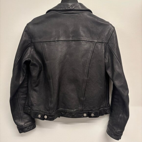 Vintage Gap black leather women's jacket S - Picture 2 of 3